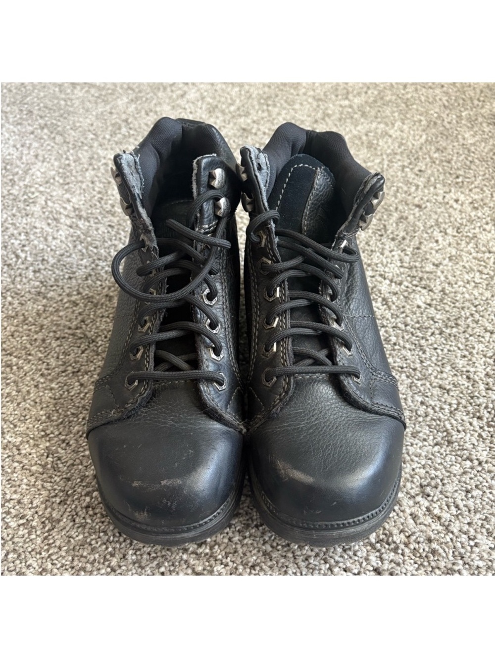 HARLEY-DAVIDSON Black Ladies Lace Up Ankle Boots Size 8.5 - Picture 15 of 16